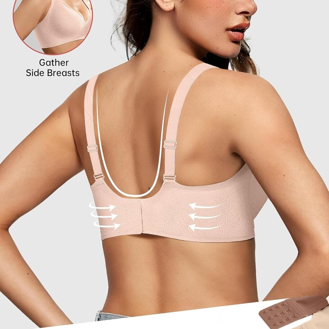 Women's Seamless Brassiere Deep V Without Steel Ring