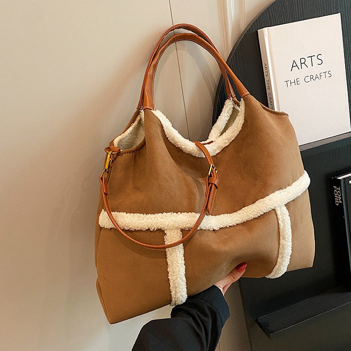 2-Piece Women’s Plush Tote Bag Set