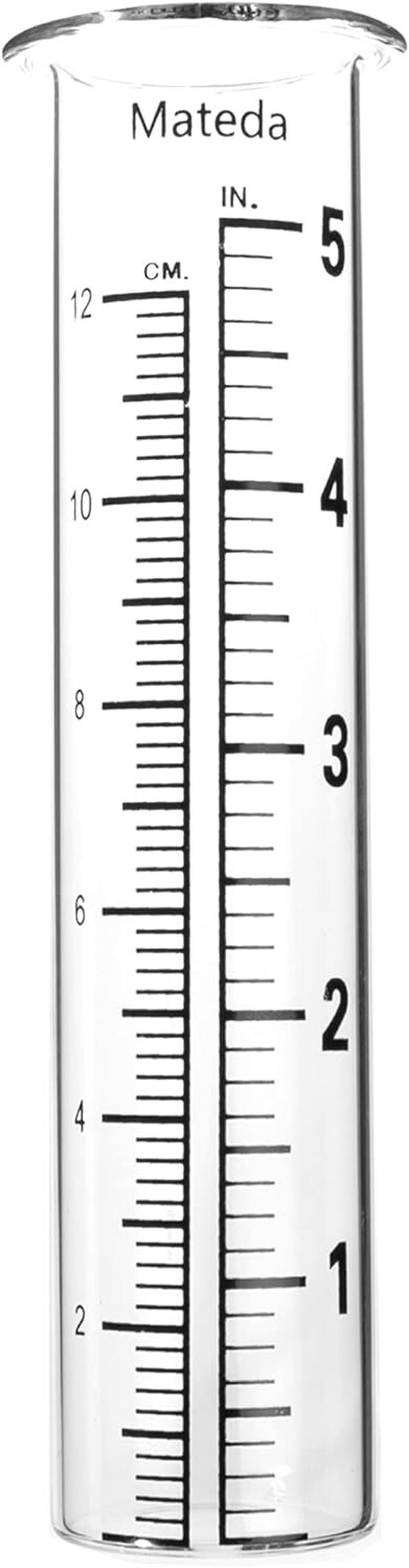 5 Capacity Rain Gauge Glass Replacement Tube Lip Design Great for Yard