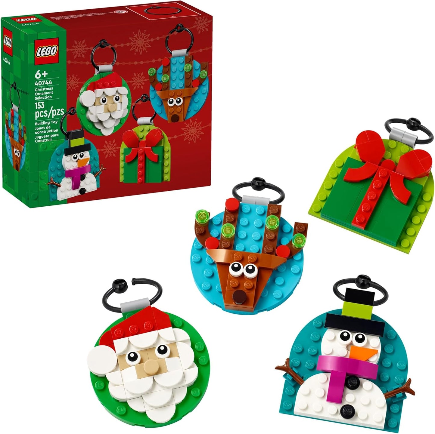 Christmas Ornament Selection Building Toys - Holiday Crafts for Family, Kids, Boys & Girls, Ages 6+ - Hanging Christmas Decorations for Tree - 40744