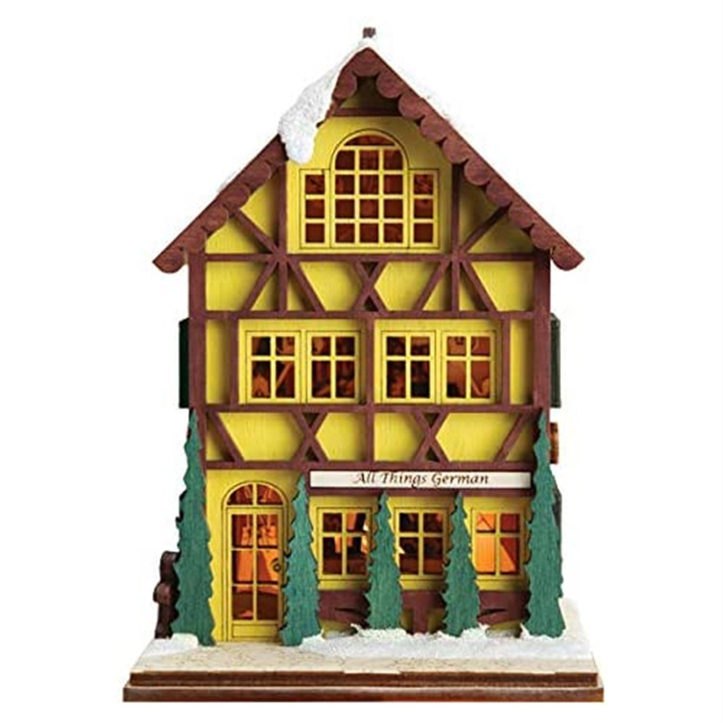 Old World Ginger Cottages Wooden Ornaments (#80045) All Things German, 5.12"