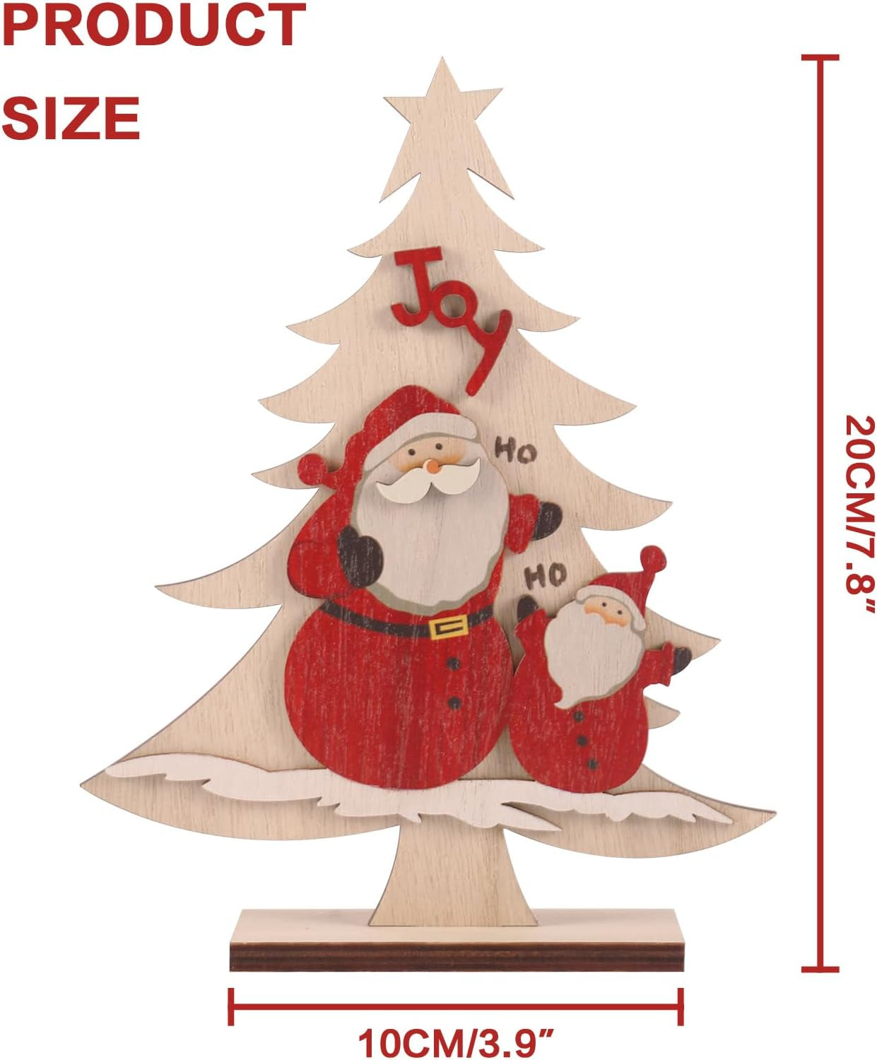 Charming Rustic Wooden Christmas Tabletop Decor Set - 5PCS Featuring Santa, Snowman, Reindeer, and Festive Tree