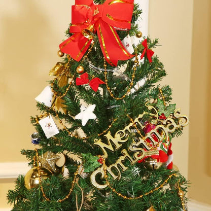 49 Ft Beaded Garland for Christmas Tree Plastic Artificial Pearl Strands String Beads Trim Roll Chain for Xmas DIY Craft Party Decoration Table Centerpiece Wedding Bouquet(Gold)