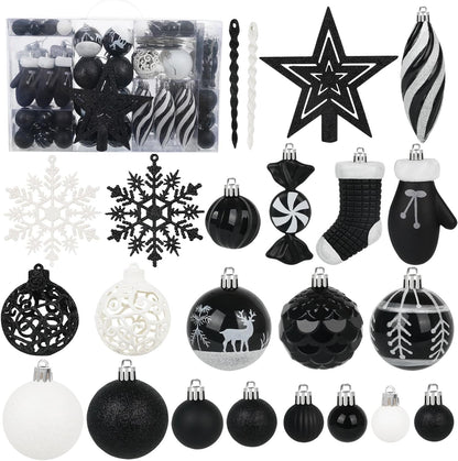Transform Your Holiday Decor with Our 135-Piece Shatterproof Black Christmas Ball Ornaments Set!