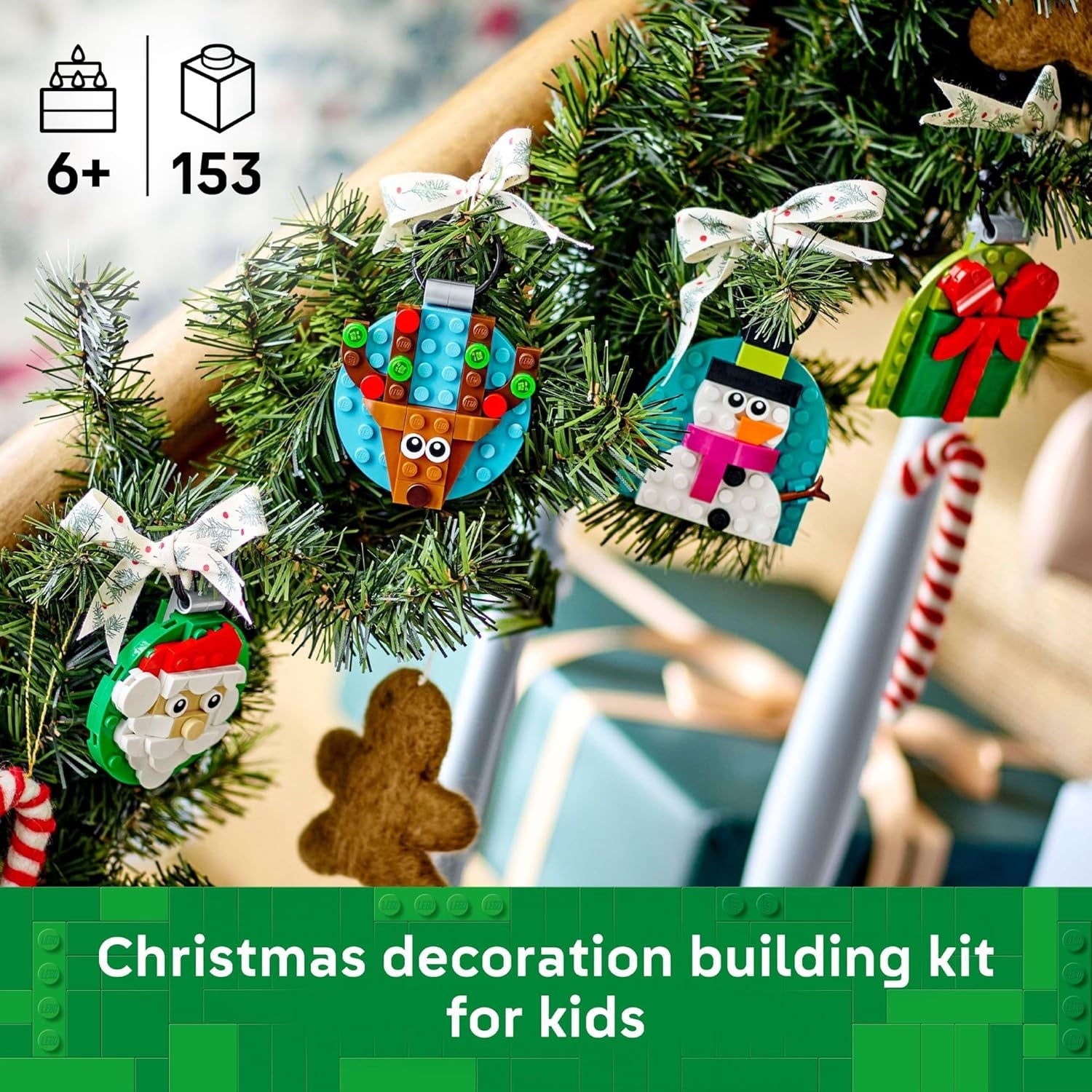 Christmas Ornament Selection Building Toys - Holiday Crafts for Family, Kids, Boys & Girls, Ages 6+ - Hanging Christmas Decorations for Tree - 40744