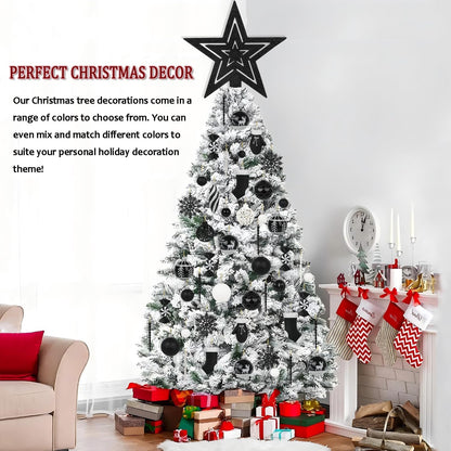 Transform Your Holiday Decor with Our 135-Piece Shatterproof Black Christmas Ball Ornaments Set!
