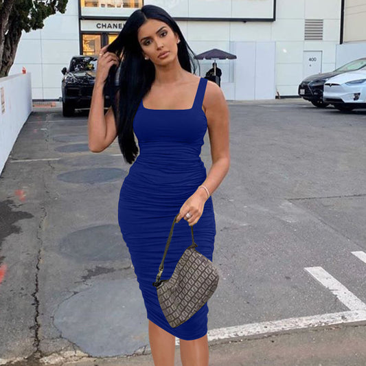 Sexy Ruched Bodycon Mini Dress for Women