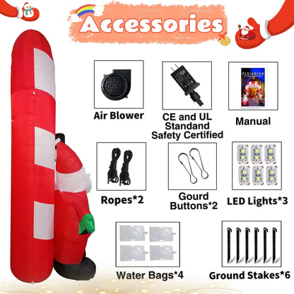 8 Ft Lighted Christmas Inflatable Archway - Festive Santa Claus & Snowman Entrance for Indoor & Outdoor Holiday Cheer with Built-In LED Lights