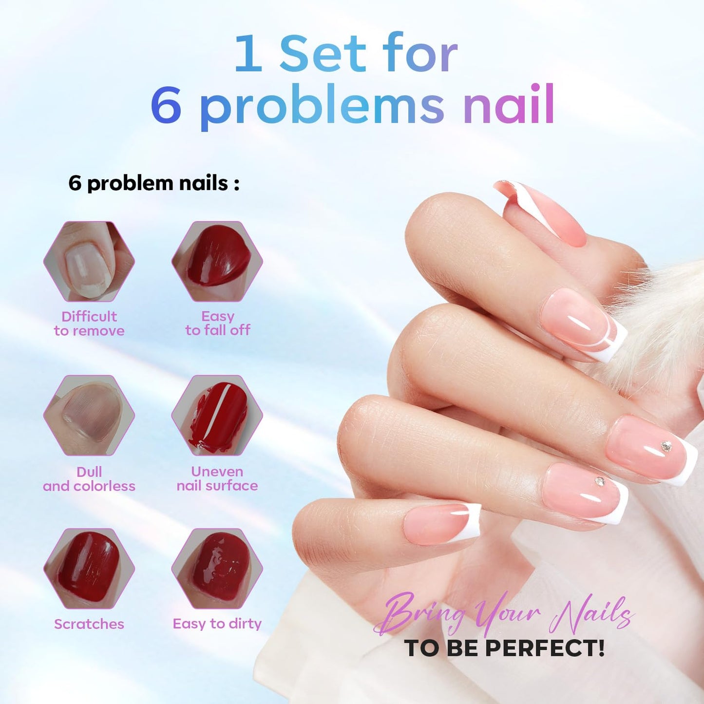 Gel Top Coat, 15 Ml 2025 Upgrade Super Shiny Base and Top Coat Set, Soak off Nail Lamp Acid Free No Wipe Clear Base Top Gel Nail Polish
