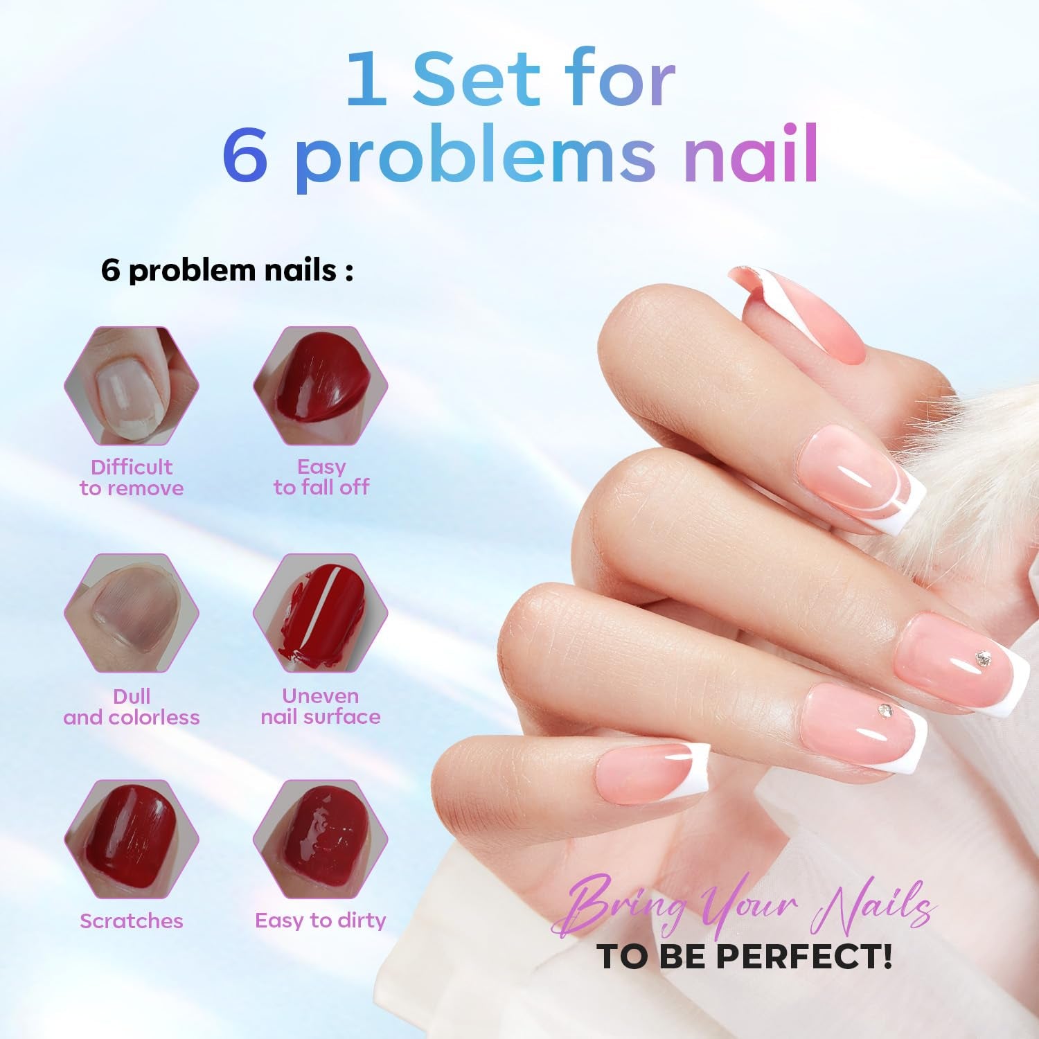 Gel Top Coat, 15 Ml 2025 Upgrade Super Shiny Base and Top Coat Set, Soak off Nail Lamp Acid Free No Wipe Clear Base Top Gel Nail Polish