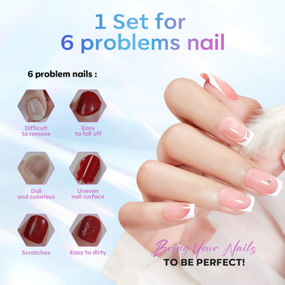 Gel Top Coat, 15 Ml 2025 Upgrade Super Shiny Base and Top Coat Set, Soak off Nail Lamp Acid Free No Wipe Clear Base Top Gel Nail Polish