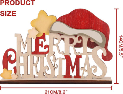 Charming Rustic Wooden Christmas Tabletop Decor Set - 5PCS Featuring Santa, Snowman, Reindeer, and Festive Tree