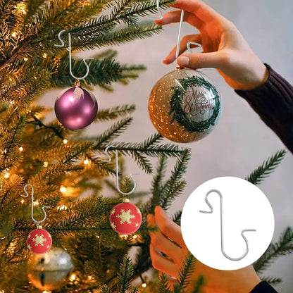 Christmas Ornaments Tree Hook Christmas Trees Hook Metal Hooks Silver Hanging Hook for Hanging Xmas Tree Ornaments 200PCS