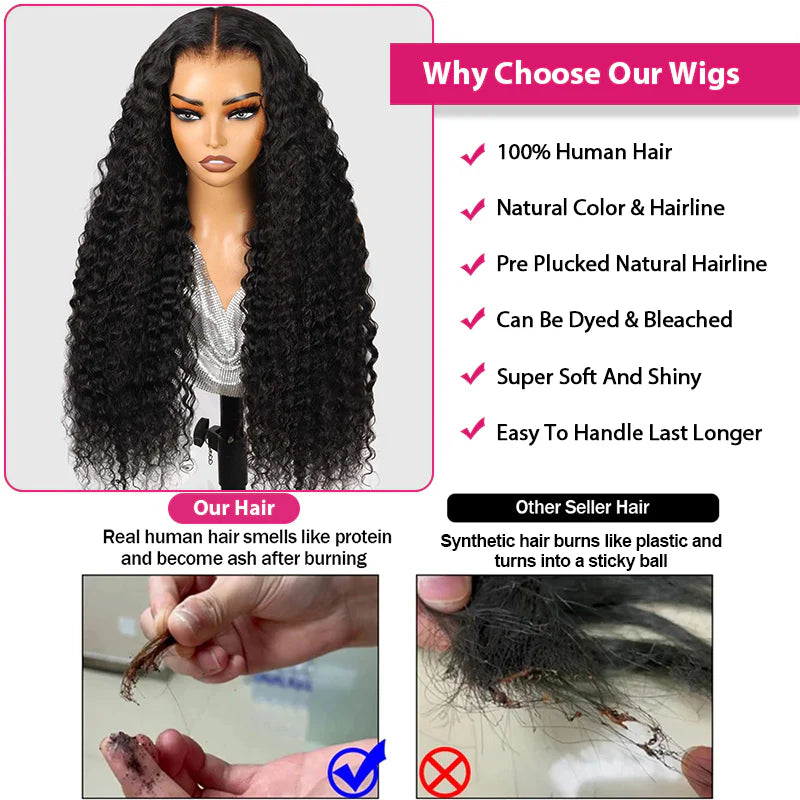 Ishow Deep Wave Lace Frontal Wigs HD Lace Front Wig Long Glueless Human Hair Wigs