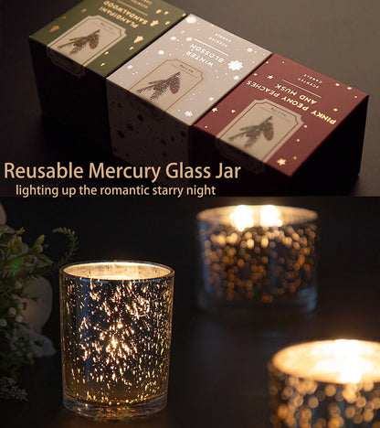 Scented Candles Pine Candle Aromatherapy Soy Candle Jar Christmas Gifts White