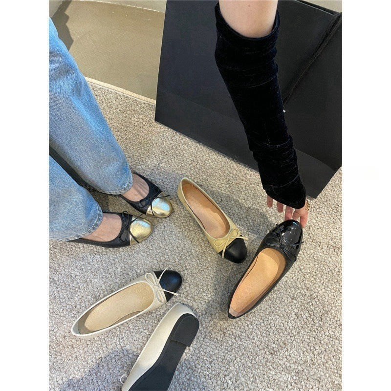 Flat Bottom Round Toe Bowknot Ballet Shoes Soft Bottom