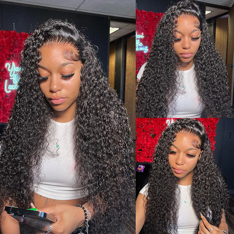 Ishow Deep Wave Lace Frontal Wigs HD Lace Front Wig Long Glueless Human Hair Wigs