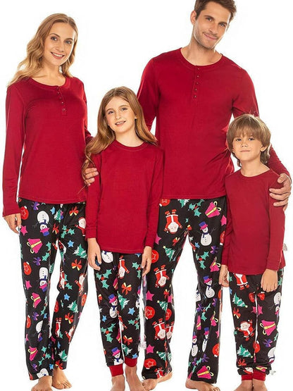 Christmas Pajamas Matching Family Pj Set Long Sleeve Tops and Plaid Pants for Sleepwear Soft Loungewear Pjs