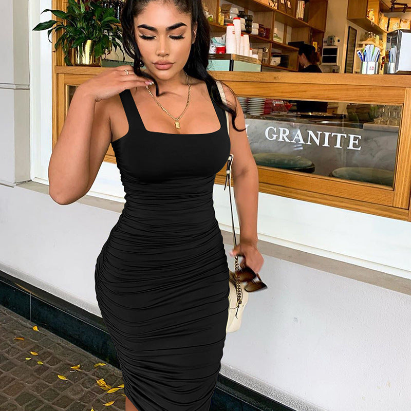 Sexy Ruched Bodycon Mini Dress for Women