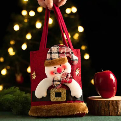 1-20PC Christmas Tote Bags Snowman Fawn Santa Claus Gift Bags for Kids Candy Storage Bags Xmas Party Holiday Decoration Supplies