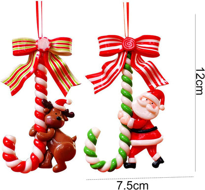 Charming Christmas Ornaments Set - 5 Festive Santa Claus Hanging Decorations for Your Tree