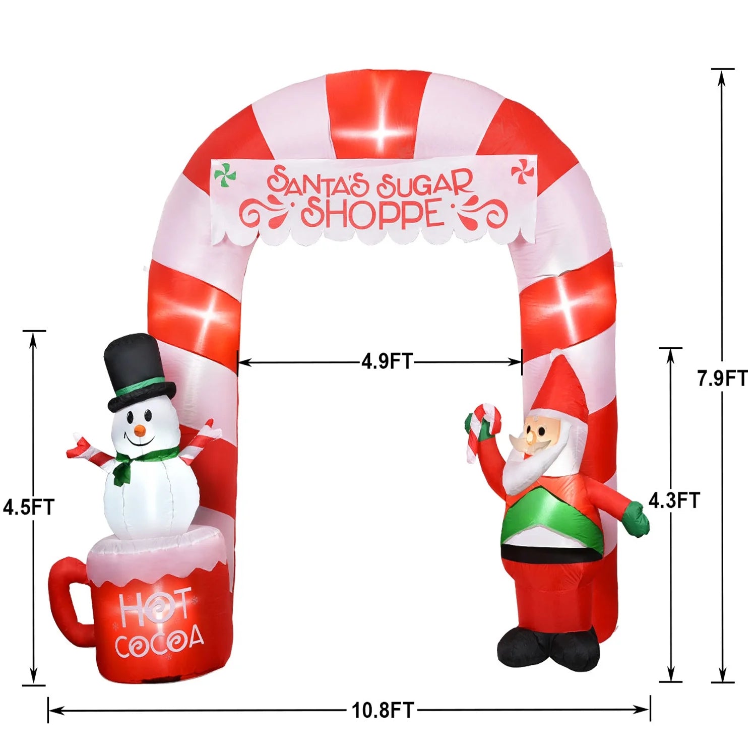 8 Ft Lighted Christmas Inflatable Archway - Festive Santa Claus & Snowman Entrance for Indoor & Outdoor Holiday Cheer with Built-In LED Lights