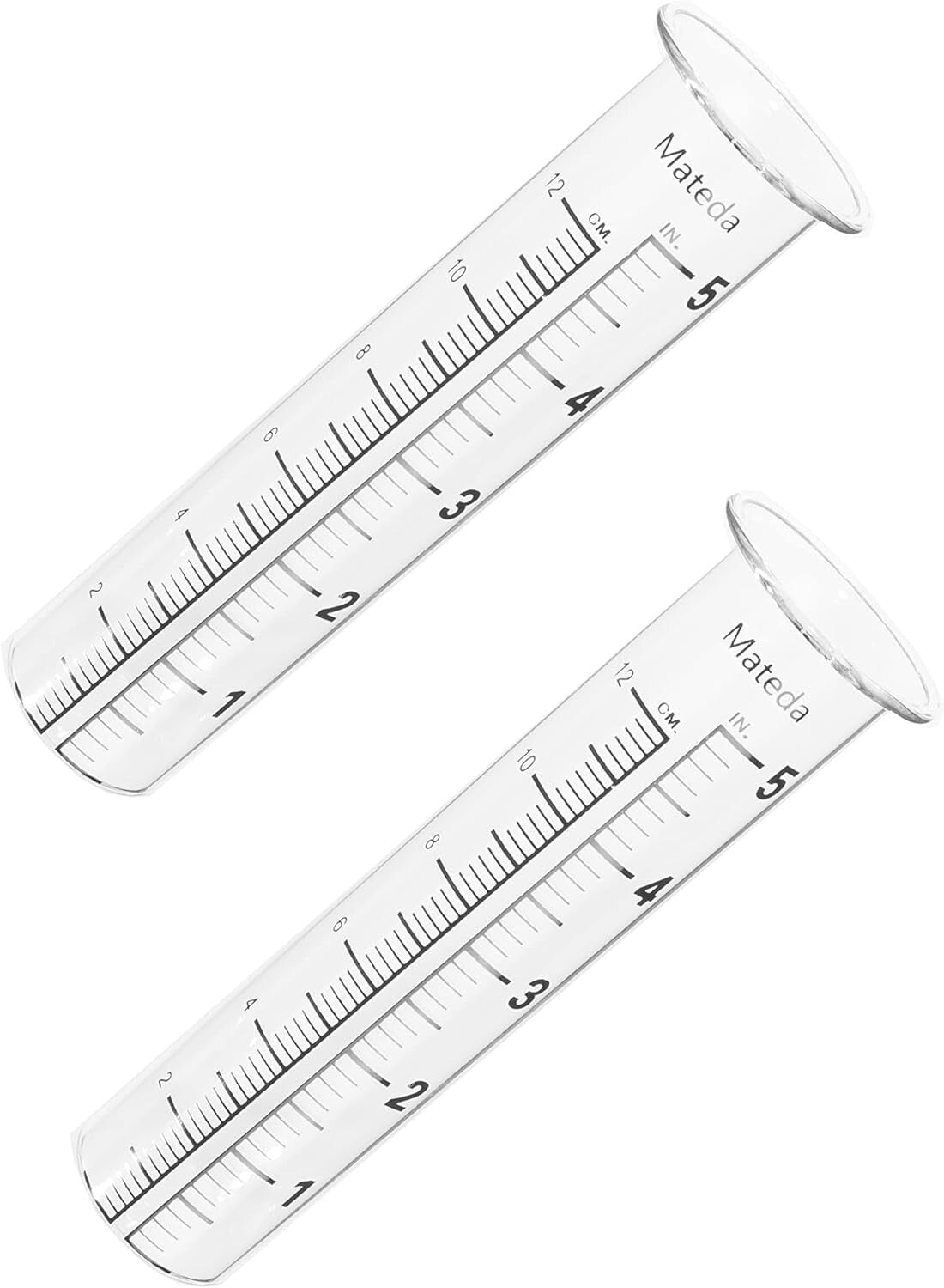 5 Capacity Rain Gauge Glass Replacement Tube Lip Design Great for Yard