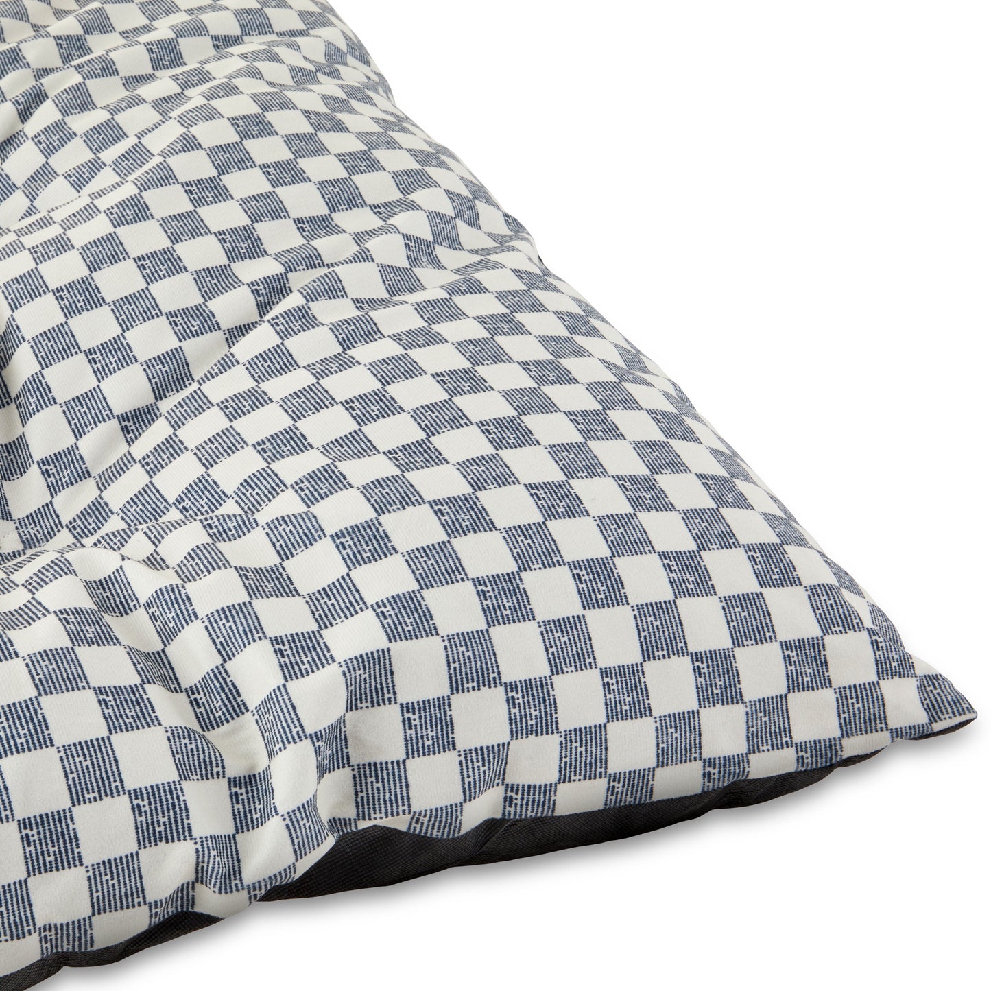 Bed for Dogs, Tufted Pillow, Machine Washable, Black and White Checkered, 35" X 27"
