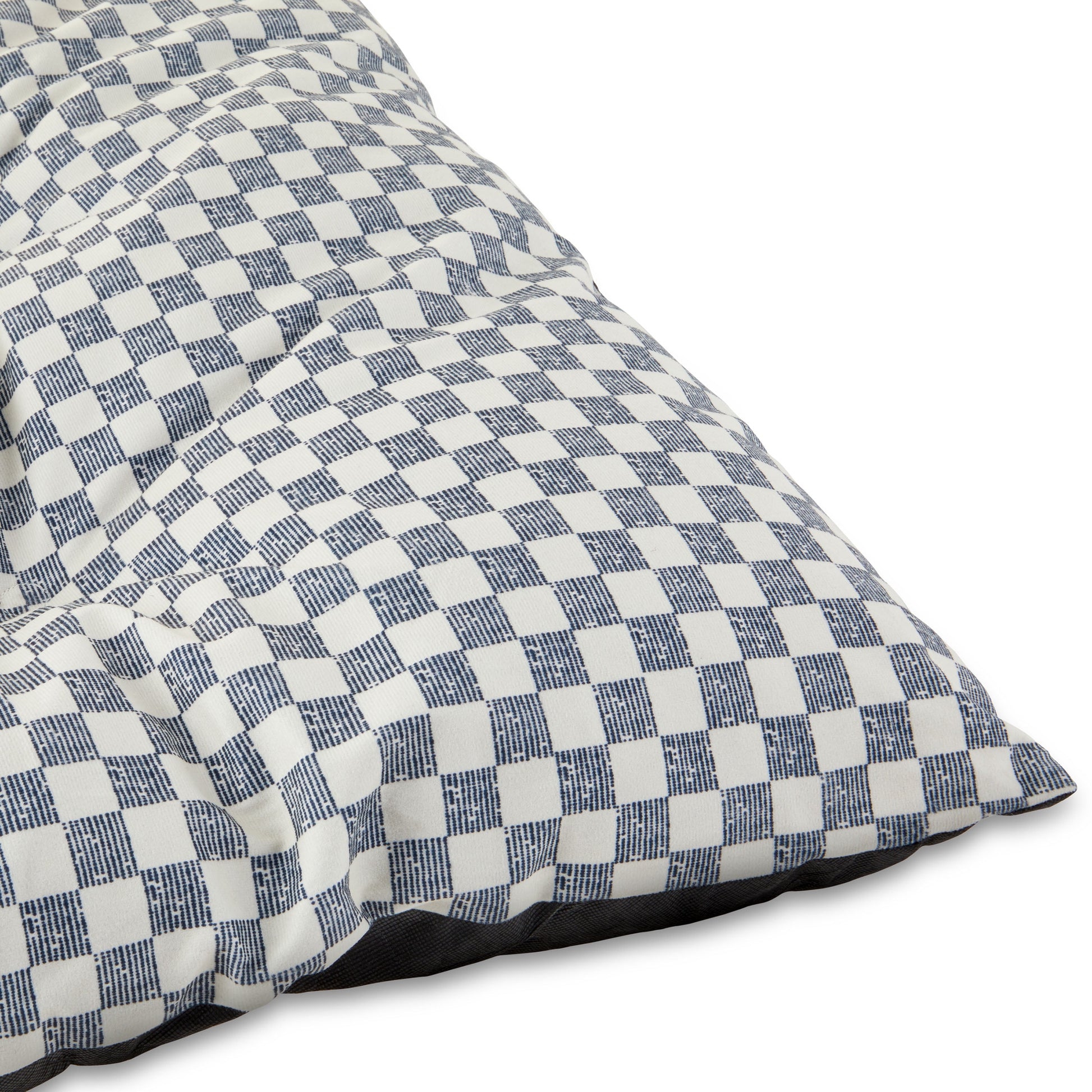 Bed for Dogs, Tufted Pillow, Machine Washable, Black and White Checkered, 35" X 27"
