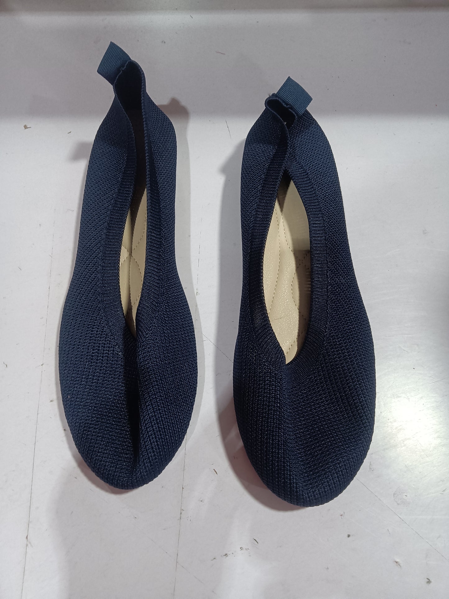 Round Toe Flats Shoes Casual Comfortable Soft Slip On Knit Mesh Shoes For Women