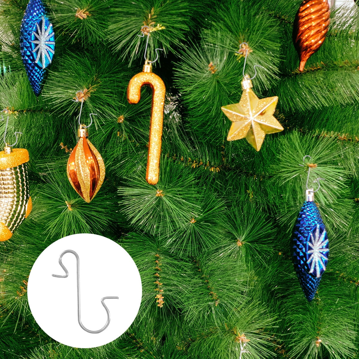 Christmas Ornaments Tree Hook Christmas Trees Hook Metal Hooks Silver Hanging Hook for Hanging Xmas Tree Ornaments 200PCS