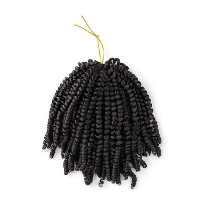3 Bundles/Lot 8 Inch Short Spring Twist Crochet Braids Bomb Twist Crochet Hair, Afro Kinky Curly Crochet Braids Synthetic Hair Extensions for Hair Braiding