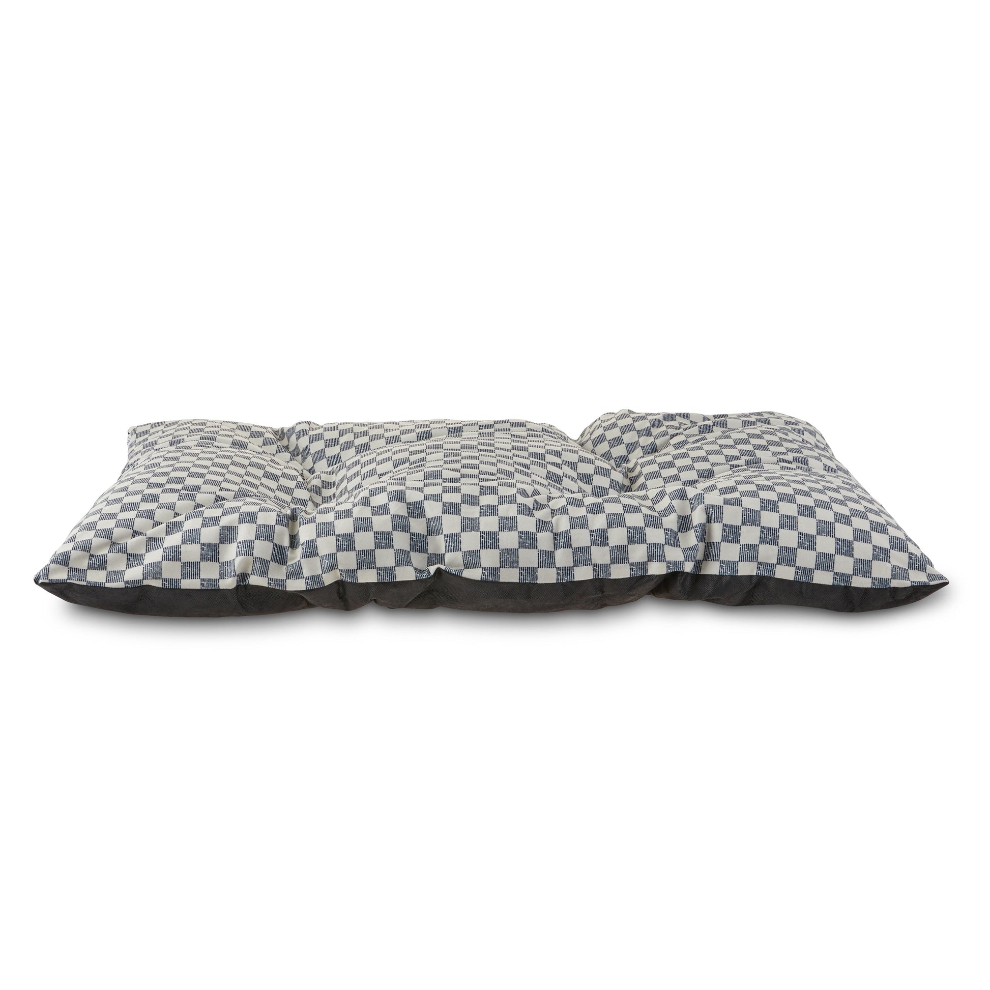 Bed for Dogs, Tufted Pillow, Machine Washable, Black and White Checkered, 35" X 27"
