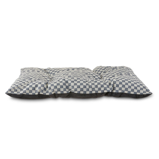 Bed for Dogs, Tufted Pillow, Machine Washable, Black and White Checkered, 35" X 27"