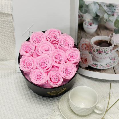 Roses Preserved Rose, Rose Gift for Her 12 Real Rose Box Eternal Long Lasting Rose Handmade Rose for Girlfriend Mother Wife Valentine'S Day Christmas Mother'S Day (Pink)