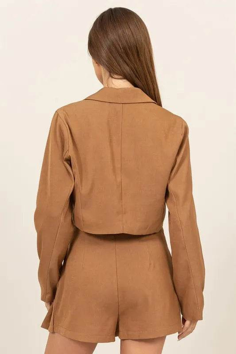 HYFVE Cropped Button-Down Blazer