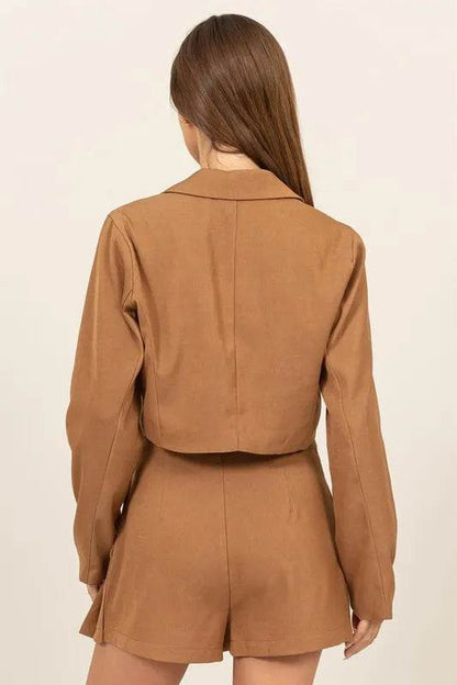 HYFVE Cropped Button-Down Blazer