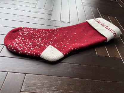 4 Pack Christmas Stockings 18" Knit Christmas Stockings Large Christmas Stockings Christmas Stockings Bulk Xmas Stockings Christmas Tree Snow Flakes Burgundy Red and Red