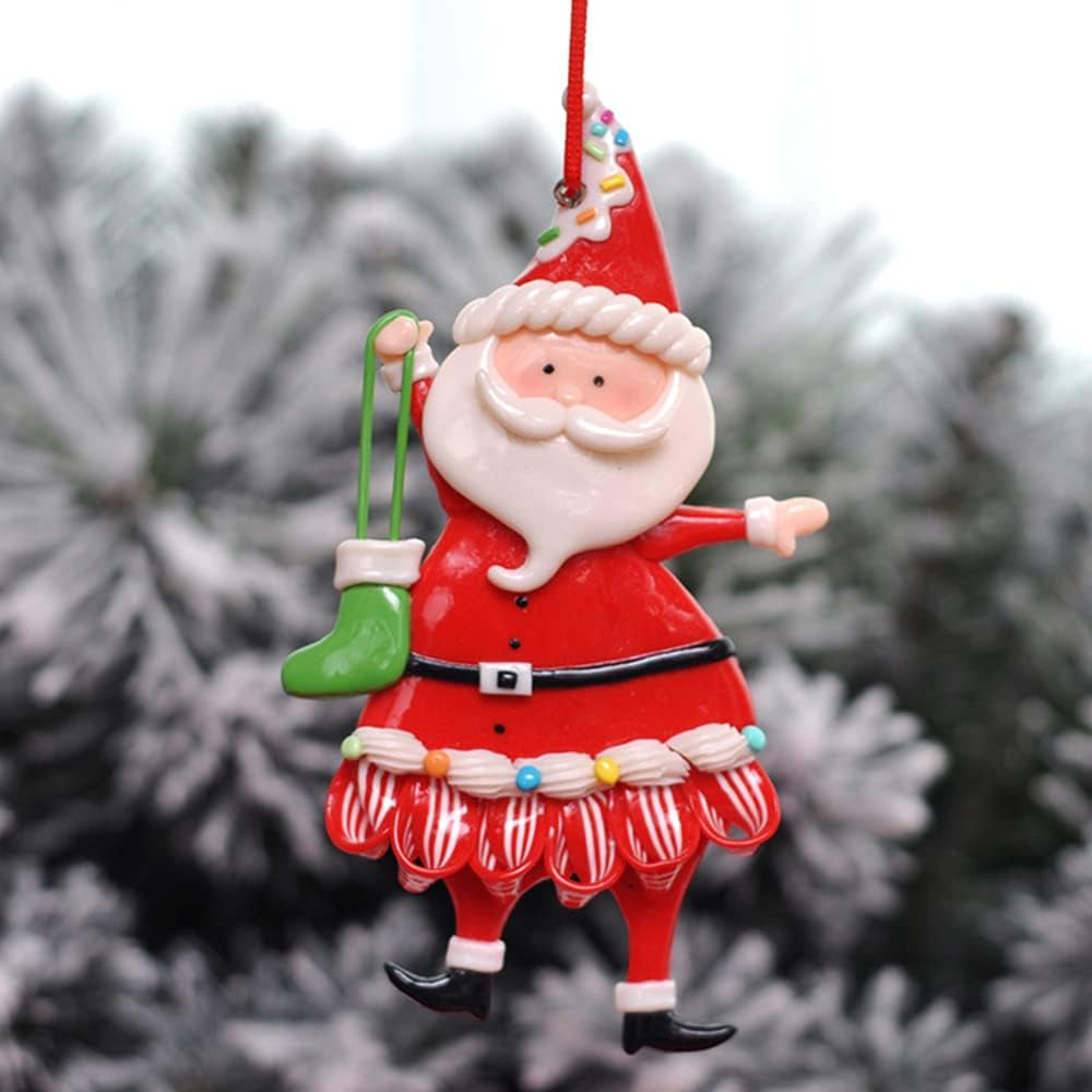 Charming Christmas Ornaments Set - 5 Festive Santa Claus Hanging Decorations for Your Tree