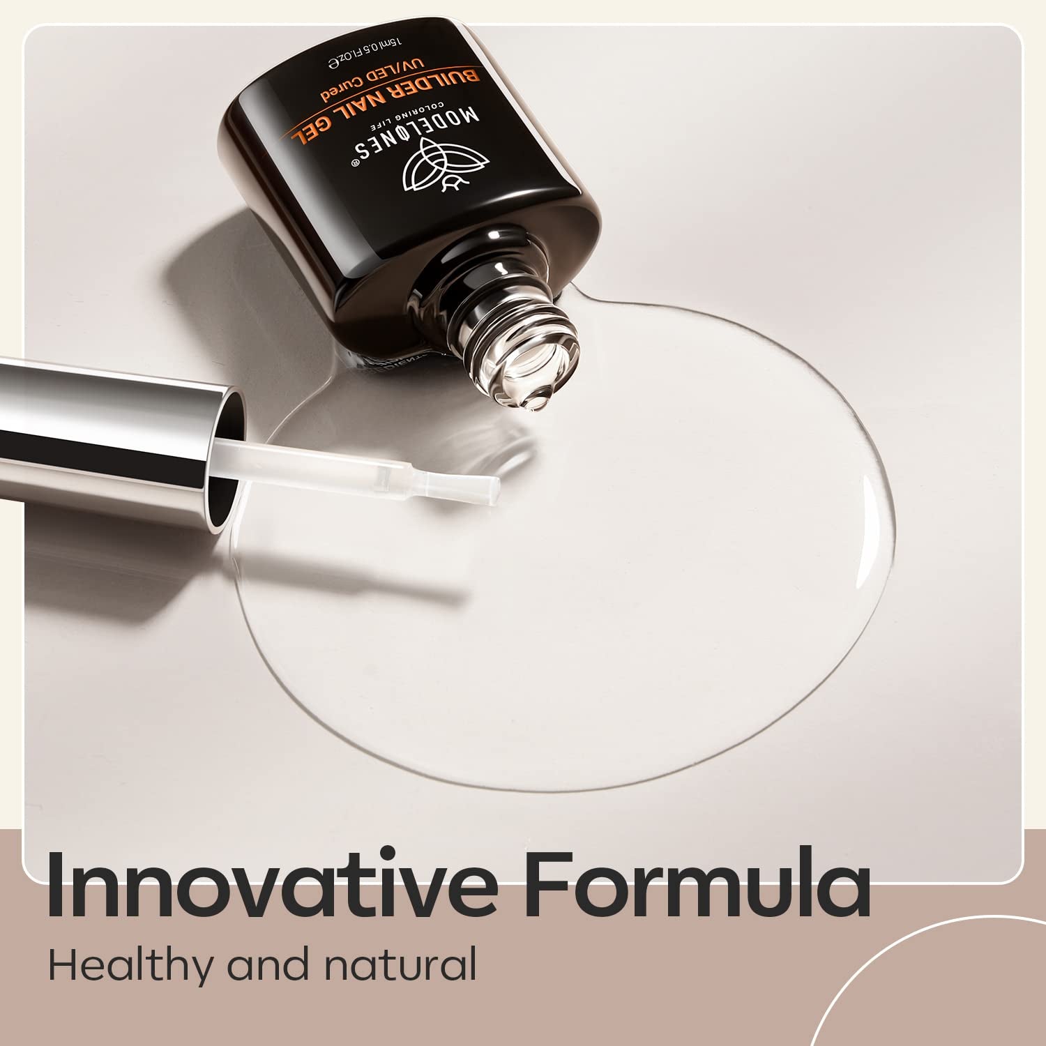 Builder Nail Gel, 7-In-One Clear Builder for Nails, LED Lamp Cured Color Rubber Base Gel Polish Coat Strengthener Thickening Extension Rhinestone Glue in a Bottle for DIY Home Salon Gifts