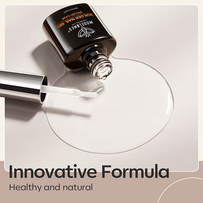 Builder Nail Gel, 7-In-One Clear Builder for Nails, LED Lamp Cured Color Rubber Base Gel Polish Coat Strengthener Thickening Extension Rhinestone Glue in a Bottle for DIY Home Salon Gifts