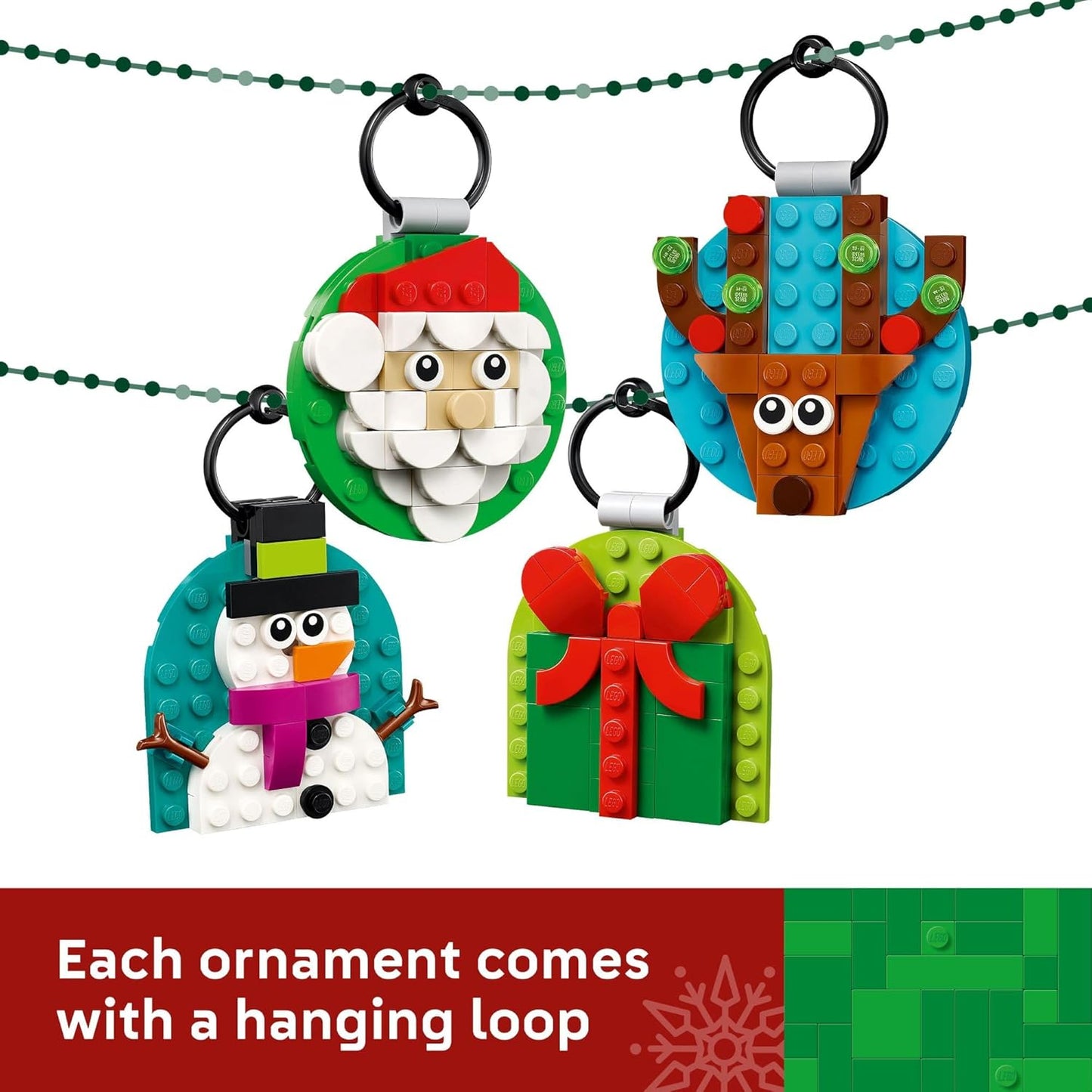 Christmas Ornament Selection Building Toys - Holiday Crafts for Family, Kids, Boys & Girls, Ages 6+ - Hanging Christmas Decorations for Tree - 40744