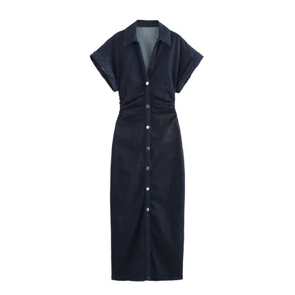 Summer European And American Style Midi Skirt Slim Fit Denim Midi Skirt Dress