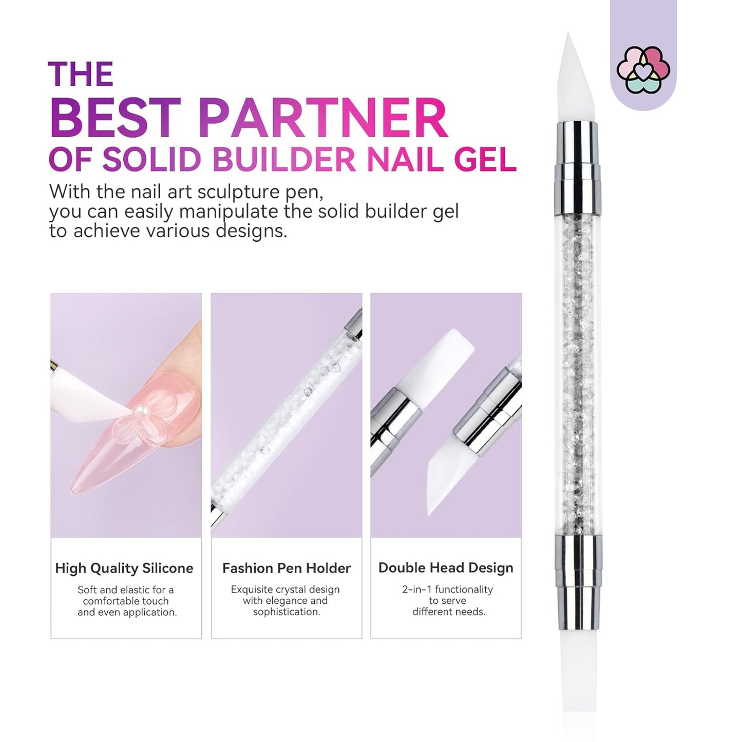 Solid Builder Nail Gel - 60G Large Capacity 3D Nail Gels Sculpting Gel for Art Non-Sticky Hand Carving Glue Extension with Sequins Chrome Powder DIY Salon Home