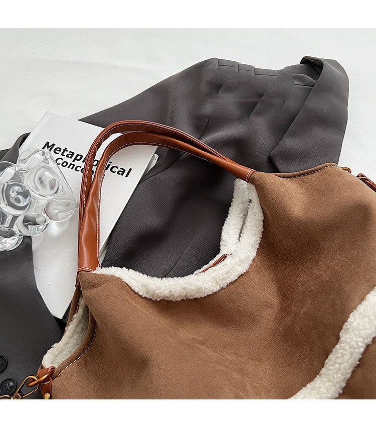 2-Piece Women’s Plush Tote Bag Set