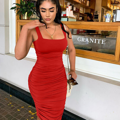 Sexy Ruched Bodycon Mini Dress for Women