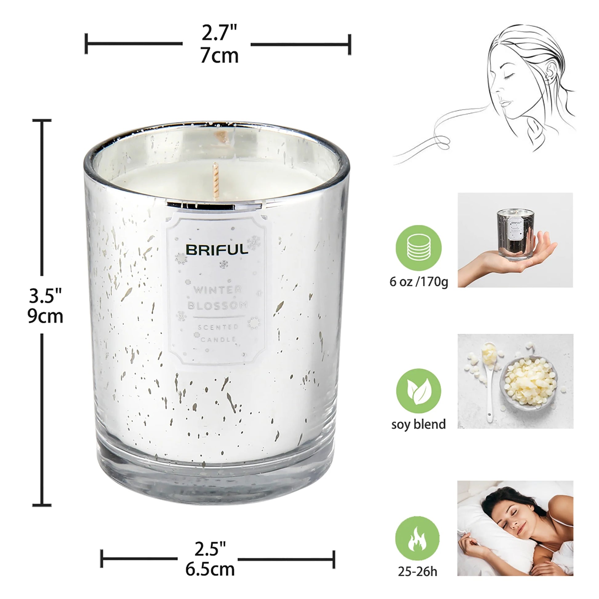 Scented Candles Pine Candle Aromatherapy Soy Candle Jar Christmas Gifts White