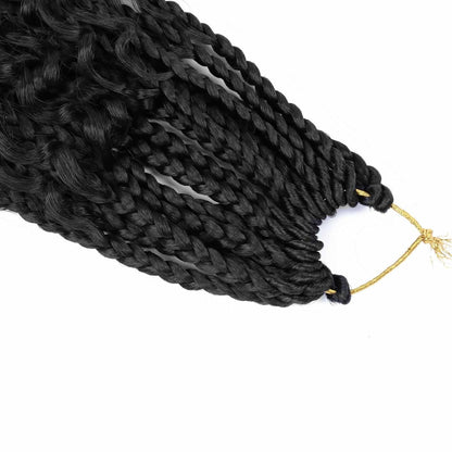 8 Packs Bohemian Box Braid Hair Crochet Box Braids with Curly Ends 12 Inch Godde