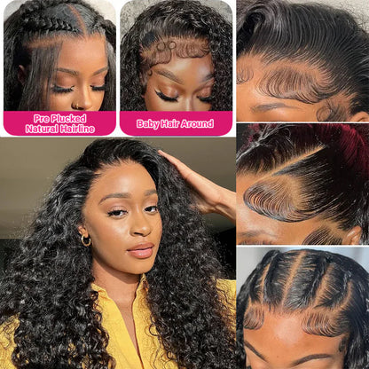 Ishow Deep Wave Lace Frontal Wigs HD Lace Front Wig Long Glueless Human Hair Wigs