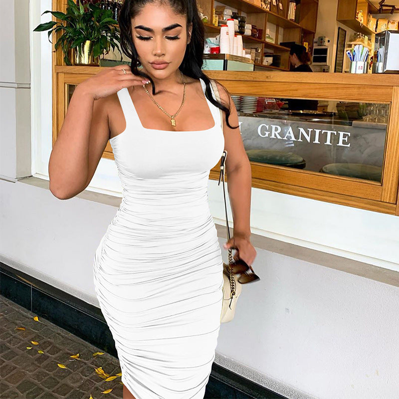 Sexy Ruched Bodycon Mini Dress for Women